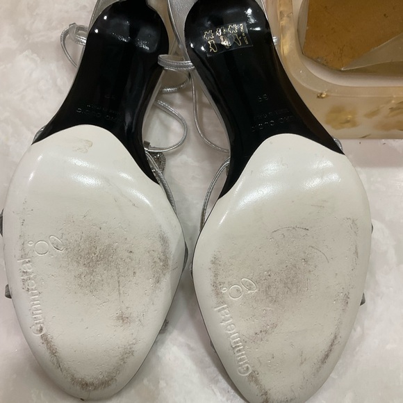 Gunmetal Rhinestone and Silver Evening Heels, Beautiful, Sz 8.5 / 39 - Picture 10 of 16